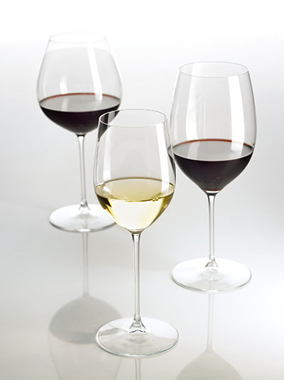 Three glasses of wine – Photograph by George Ong